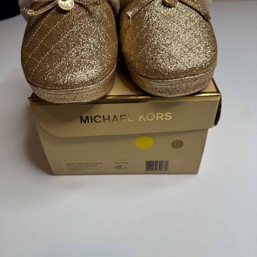Michael Kors Glittery Gold Carter slippers - Picture 13 of 13
